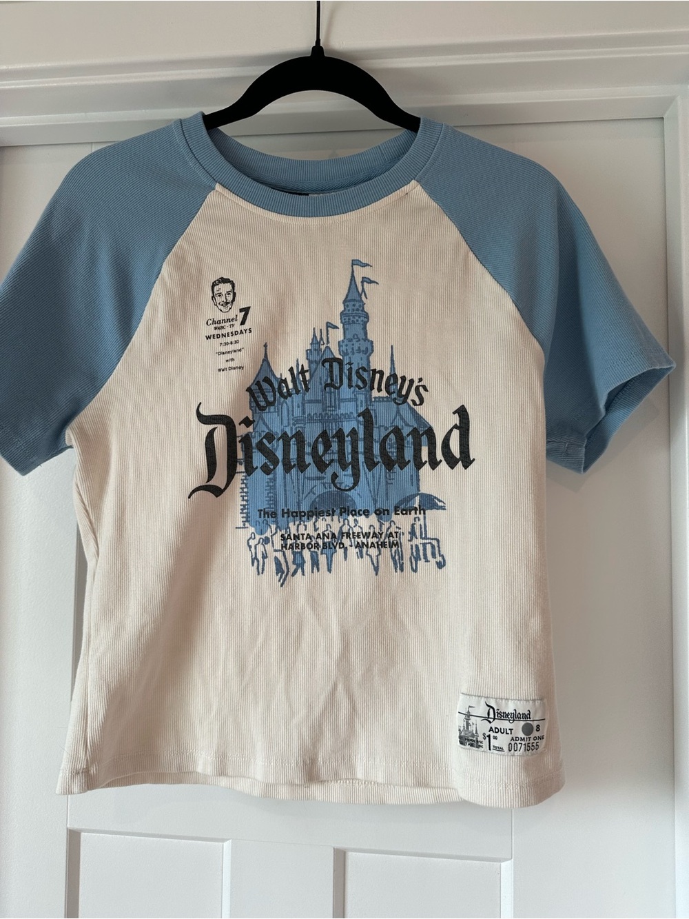 Disneyland Blue & White Raglan Tee